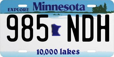 MN license plate 985NDH