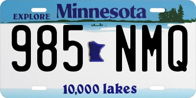 MN license plate 985NMQ