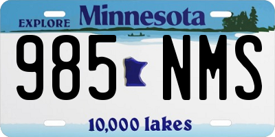 MN license plate 985NMS