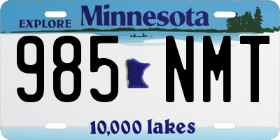 MN license plate 985NMT