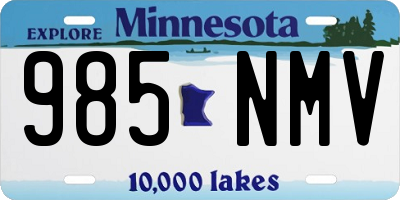 MN license plate 985NMV