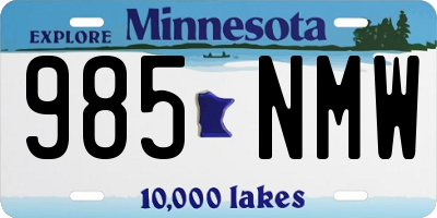 MN license plate 985NMW