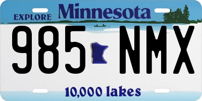 MN license plate 985NMX