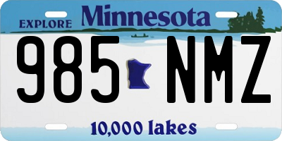 MN license plate 985NMZ