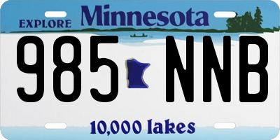 MN license plate 985NNB