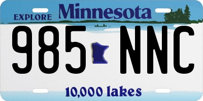 MN license plate 985NNC