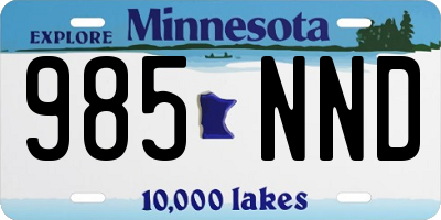 MN license plate 985NND