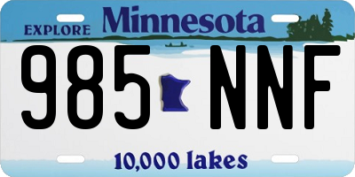 MN license plate 985NNF