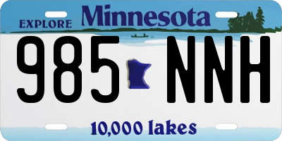 MN license plate 985NNH