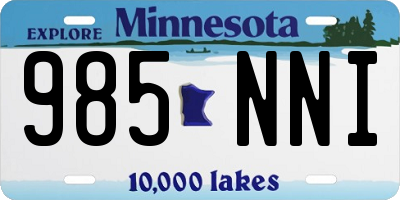 MN license plate 985NNI