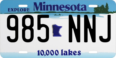 MN license plate 985NNJ