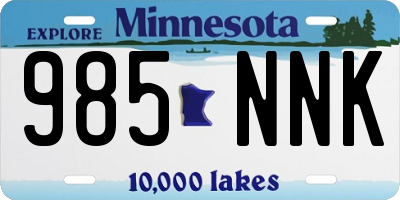 MN license plate 985NNK
