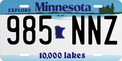 MN license plate 985NNZ