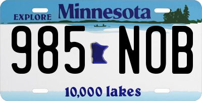 MN license plate 985NOB