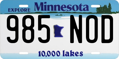 MN license plate 985NOD