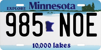 MN license plate 985NOE