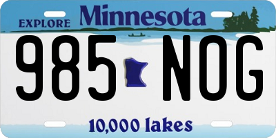 MN license plate 985NOG