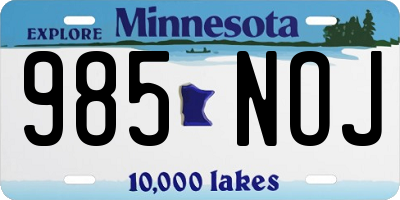 MN license plate 985NOJ