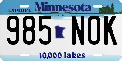 MN license plate 985NOK