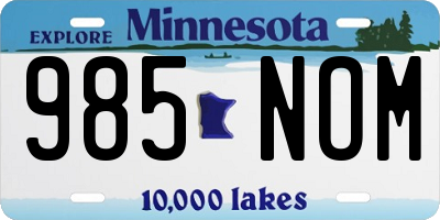 MN license plate 985NOM