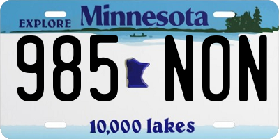 MN license plate 985NON