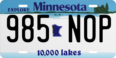 MN license plate 985NOP