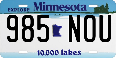MN license plate 985NOU