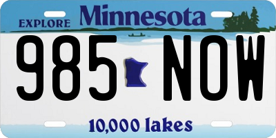 MN license plate 985NOW