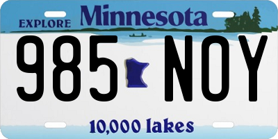 MN license plate 985NOY