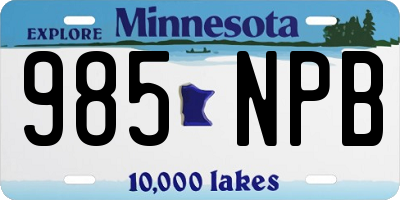 MN license plate 985NPB