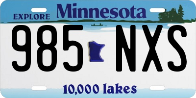MN license plate 985NXS