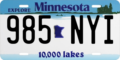MN license plate 985NYI