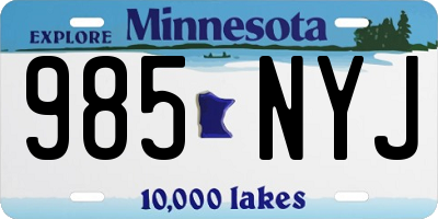 MN license plate 985NYJ