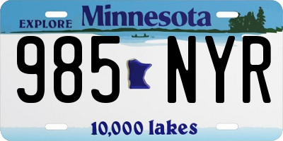 MN license plate 985NYR