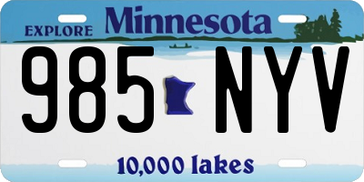 MN license plate 985NYV