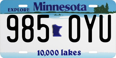 MN license plate 985OYU