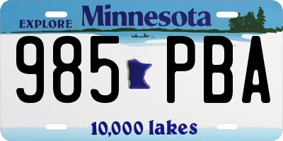 MN license plate 985PBA