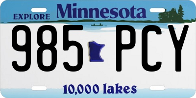 MN license plate 985PCY
