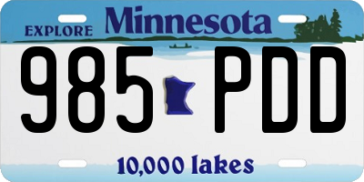 MN license plate 985PDD