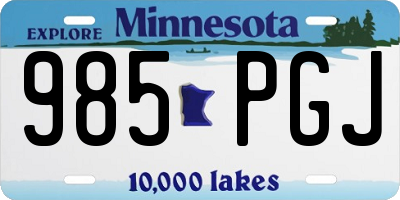 MN license plate 985PGJ