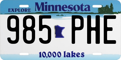 MN license plate 985PHE