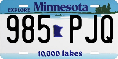 MN license plate 985PJQ