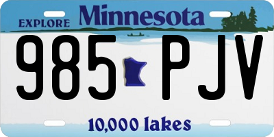 MN license plate 985PJV