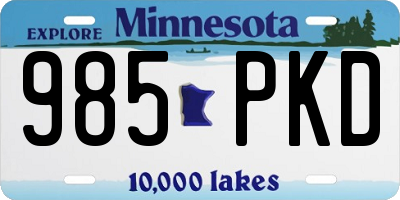 MN license plate 985PKD