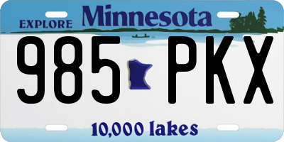 MN license plate 985PKX