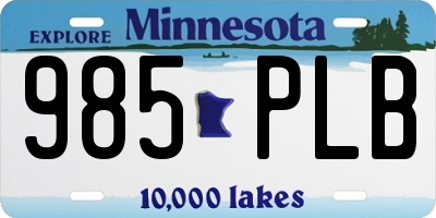 MN license plate 985PLB