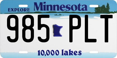 MN license plate 985PLT