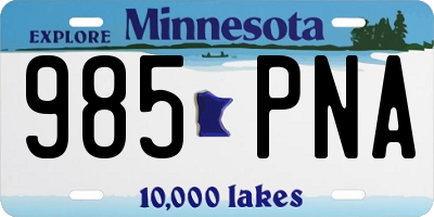 MN license plate 985PNA