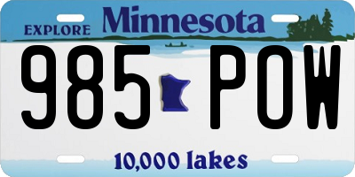 MN license plate 985POW