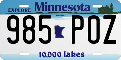 MN license plate 985POZ